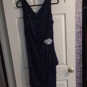 Ursula of Switzerland Midnight Blue Asymmetrical Dress